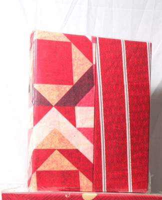 BHAVYA CREATIONS 130 TC Cotton Double Printed Flat Bedsheet(Pack of 1, Red)