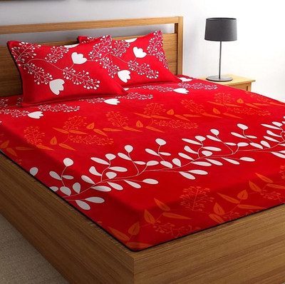 HSR Collection 160 TC Microfiber Double Text Print Flat Bedsheet(Pack of 1, Multicolor3)