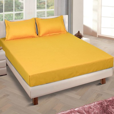 ROMEE 150 TC Cotton Queen Solid Flat Bedsheet(Pack of 1, Yellow)