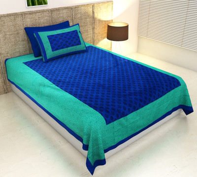 E ELMA 140 TC Cotton Single Printed Flat Bedsheet(Pack of 1, Multicolor)