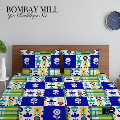 Flipkart SmartBuy Cotton Double Flat 104 TC Floral Bedsheet(Pack of 1, Multicolor)