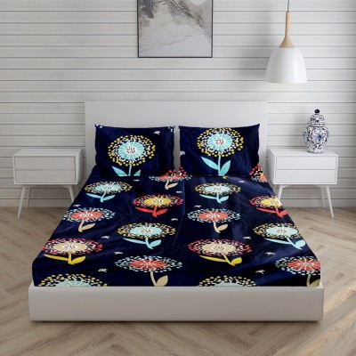 PROZONE 144 TC Polycotton Double Printed Flat Bedsheet(Pack of 1, Design 5)