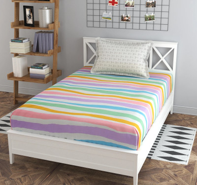 Mafatlal 180 TC Microfiber Single Abstract Flat Bedsheet(Pack of 1, Multicolor)