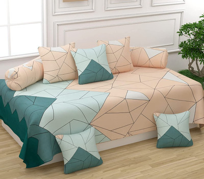 WIGGLY Cotton Plain Diwan Set(Multicolor)