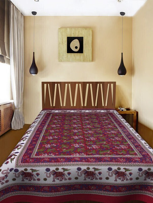 Unique Choice Cotton Single Flat 220 TC Printed Bedsheet(Pack of 1, Multicolor)