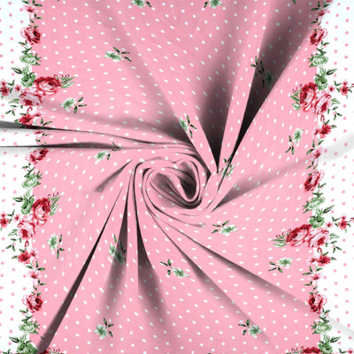 ABC Cotton Double Fitted (Elastic) 300 TC Floral Bedsheet(Pack of 1, Multicolor)
