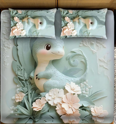 Neolife Creations Cotton Queen Flat 400 TC Cartoon Bedsheet(Pack of 1, Multicolor)