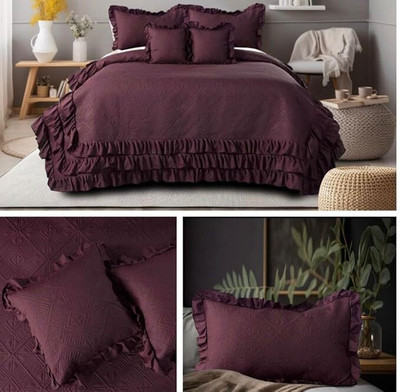 LavishFabrics Cotton Double Flat 550 TC Solid Bedsheet(Pack of 1, Maroon)