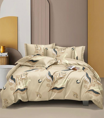 24x7 Home Store 180 TC Polycotton King Printed Fitted (Elastic) Bedsheet(Pack of 1, Brown, Black)