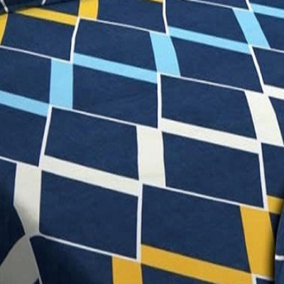 ABC Microfiber Double Fitted (Elastic) 180 TC Abstract Bedsheet(Pack of 1, All Round Elastic Fitted, Blue)