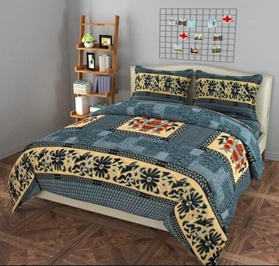 Durva Enterprises Woolen Double Flat 210 TC Polka Bedsheet(Pack of 1, Multicolor)
