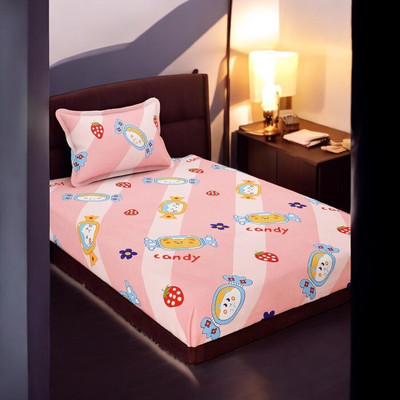 HOMYBEES 110 TC Polyester Single Abstract Flat Bedsheet(Pack of 1, Maroon)