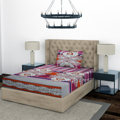 Optra 204 TC Microfiber Single Printed Flat Bedsheet(Pack of 1, Multicolor)