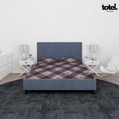 Totel wholesale 0 TC Cotton Double Printed Flat Bedsheet(Pack of 1, Grey)