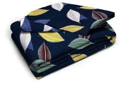 ikaan décor Microfiber King Fitted (Elastic) 240 TC 3D Printed Bedsheet(Pack of 1, Blue)