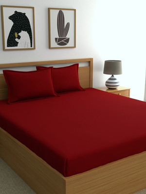 Optra 180 TC Microfiber Single Solid Flat Bedsheet(Pack of 1, Maroon)