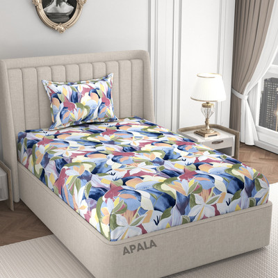 Apala 280 TC Microfiber Single Printed Flat Bedsheet(Pack of 1, Multicolor)