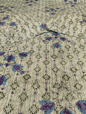 Radha Collection 210 TC Cotton Queen Printed Flat Bedsheet(Pack of 1, Grey)