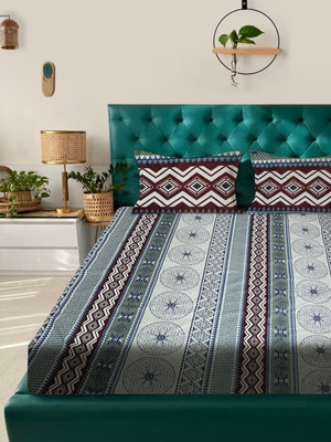 ROSARA HOME Microfiber Queen Flat 180 TC Printed Bedsheet(Pack of 1, Multicolor4)