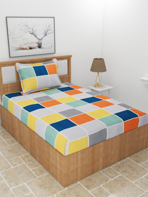 MORADO 210 TC Polycotton Single Printed Flat Bedsheet(Pack of 1, Multicolor)