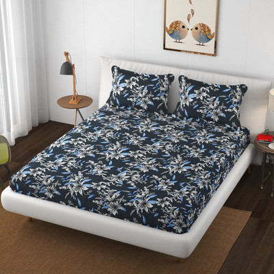 vesture Velvet, Woolen King Flat 320 TC Floral Bedsheet(Pack of 1, WB_17)