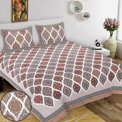 loomnbloom Cotton King Flat 230 TC Solid Bedsheet(Pack of 1, Multicolor 46)