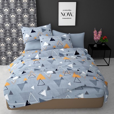 real dream 200 TC Cotton Double Abstract Flat Bedsheet(Pack of 1, Grey)