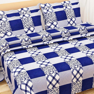 105 TC Cotton Double Printed Bedsheet(Pack of 1, Multicolor)