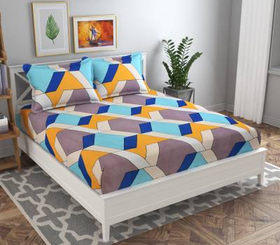 VAS Collection 160 TC Microfiber Double Floral Fitted (Elastic) Bedsheet