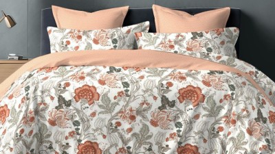 SLEEPING OWLS 188 TC Cotton King Floral Flat Bedsheet(Pack of 1, Multicolor12)