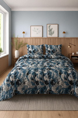 SCHp Woolen, Velvet Double Flat 240 TC Printed Bedsheet(Pack of 1, B_30)