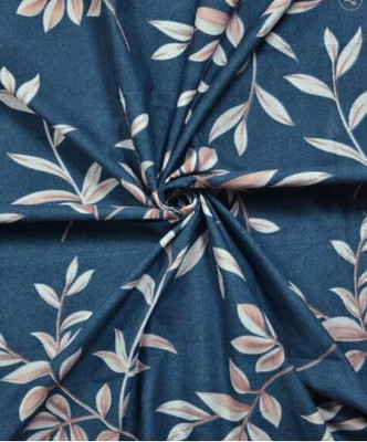 ikaan décor Microfiber King Fitted (Elastic) 240 TC Floral Bedsheet(Pack of 1, Green)