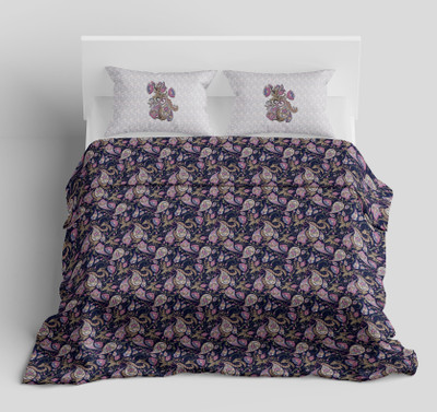 Synergized Cotton Cotton Blend Super King Flat 210 TC Floral Bedsheet(Pack of 1, PINK 06)