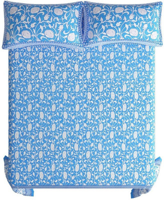 KANDY SHOP Cotton King Flat 250 TC Jaipuri Prints Bedsheet(Pack of 1, Multicolor)