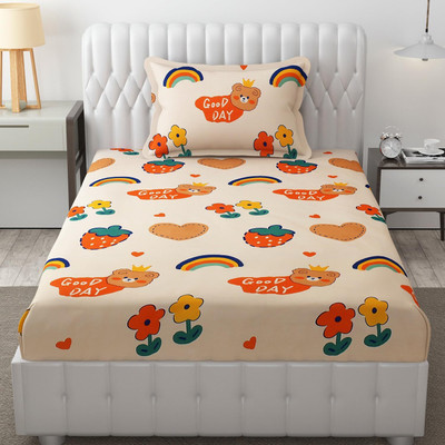 Freshfromloom 144 TC Microfiber Single Solid Flat Bedsheet(Pack of 1, Pale)