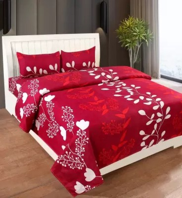 Shruvis Ekart 155 TC Cotton Double Printed Flat Bedsheet(Pack of 1, MULTYCOLOR-71)