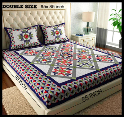 BedZone Cotton Double, Queen Flat 220 TC Jaipuri Prints Bedsheet(Pack of 1, JAIPURI PRINTS)