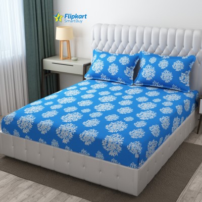 Flipkart SmartBuy 280 TC Microfiber King Polka Flat Bedsheet(Pack of 1, Blue)