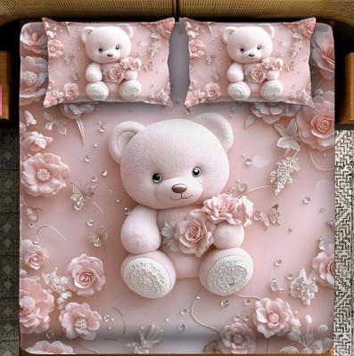 Home Garage Cotton King Flat 300 TC Cartoon Bedsheet(Pack of 1, Multicolor-10)