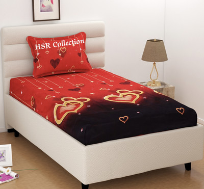 HSR Collection 180 TC Cotton Single Printed Flat Bedsheet(Pack of 1, Multicolor)