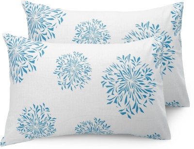 Huesland Geometric Pillows Cover(Pack of 2, 43 cm*68 cm, White, Blue)