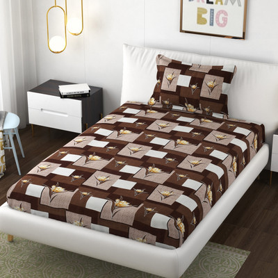 SCHp Cotton Single Flat 320 TC Printed Bedsheet(Pack of 1, B_9)
