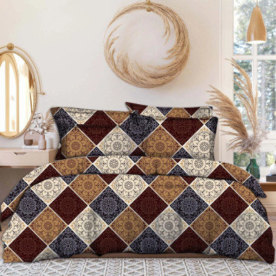 GEDLOVE Cotton Double Flat 140 TC Floral Bedsheet(Pack of 1, Multicolor)