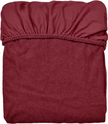 Blufurn 200 TC Cotton Double Solid Fitted (Elastic) Bedsheet(Pack of 1, Maroon)