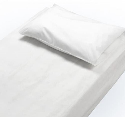 Kudize 0 TC Microfiber Single Solid Flat Bedsheet(Pack of 10, White)