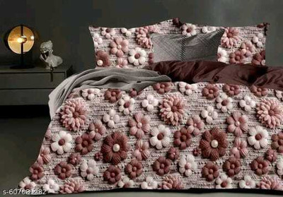 Budgetplus Looms Polycotton Double Fitted (Elastic) 250 TC Floral Bedsheet(Pack of 1, 7D PRINTED MULTI COLOR)