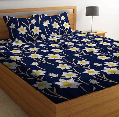 HSR Collection 180 TC Cotton Double Printed Flat Bedsheet(Pack of 1, Multicolor)