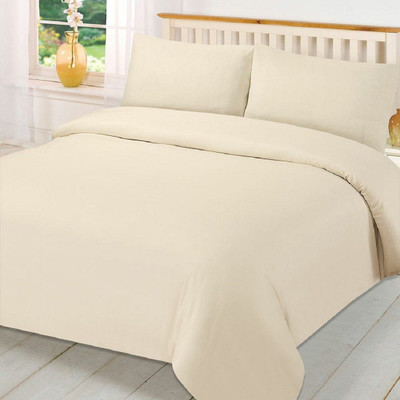 savenmart Cotton King Flat 228 TC Striped Bedsheet(Pack of 1, Beige)