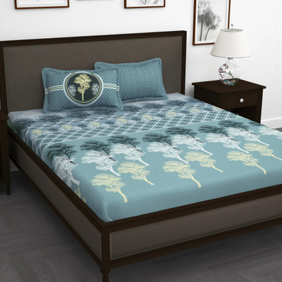 Story@home 240 TC Cotton King Printed Flat Bedsheet(Pack of 1, Multicolor)