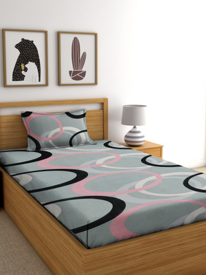 Decorum 204 TC Microfiber Single Printed Flat Bedsheet(Pack of 1, Multicolor)